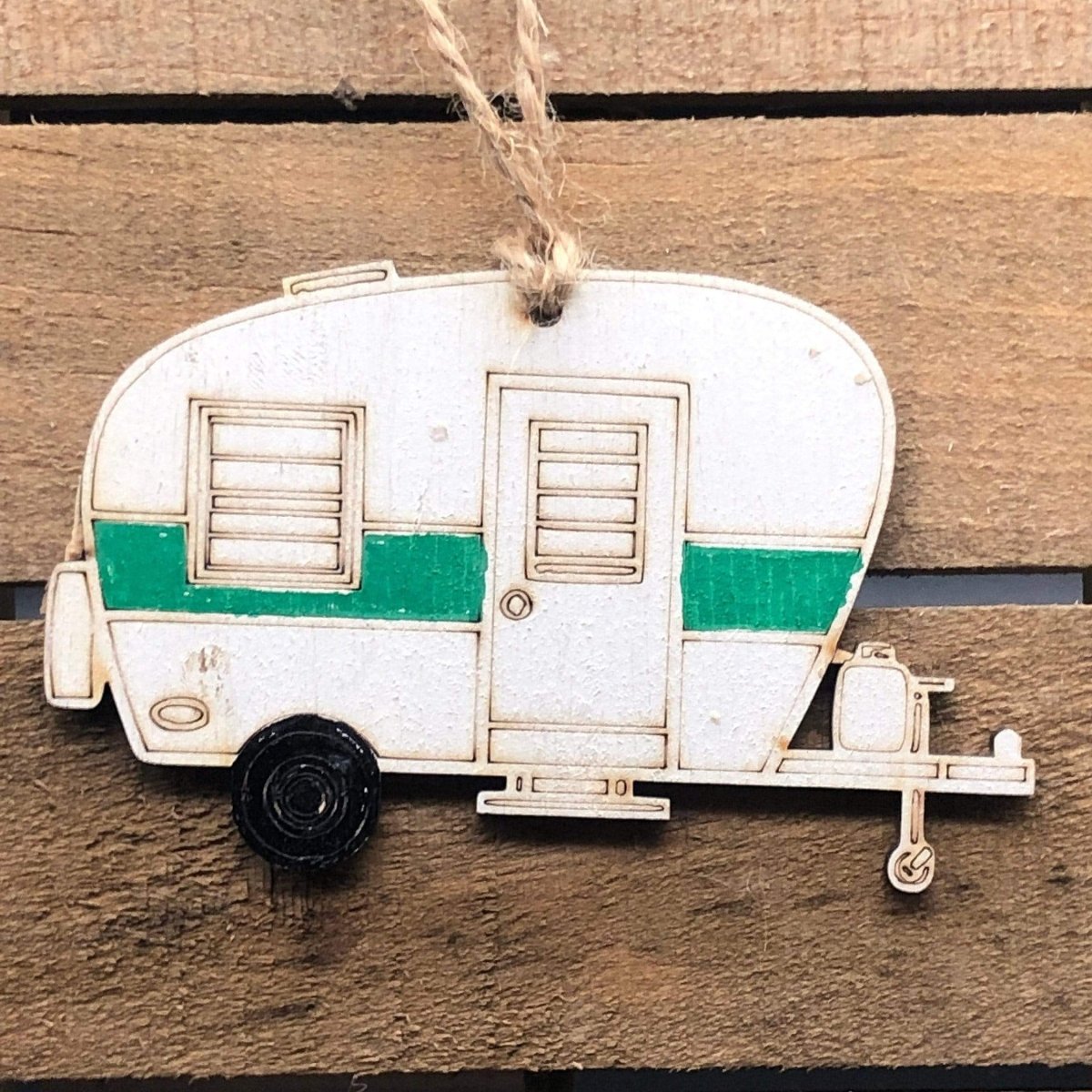 Vintage Camper Wooden Christmas Ornament | Retro Holiday Decor by Cate's Concepts, LLC, Southern home decor main product photo