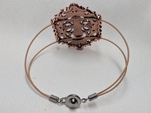 Copper Rhinestone Guitar String Bracelet by N Harmony Jewelry, handmade jewelry detail photo 3