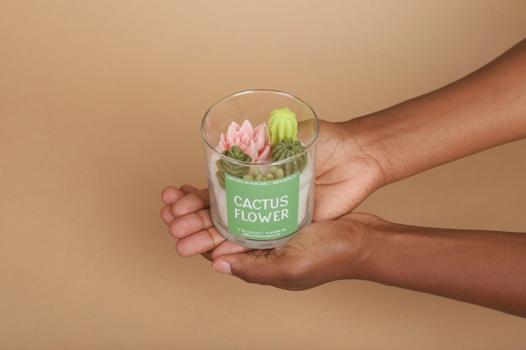 Cactus Flower Container Candle by Clay House Candles image 1