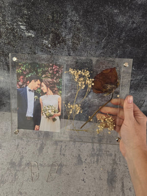 Wedding Picture Frame - Add Your Own Pressed Flowers detail view by EverLee Creations