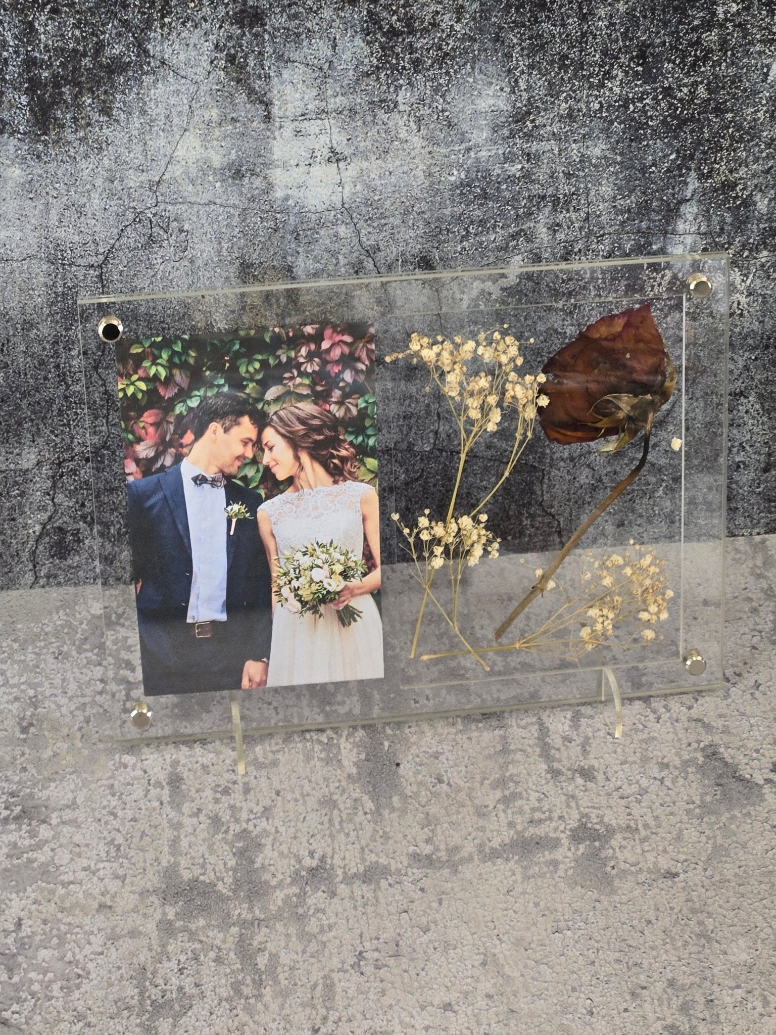 Wedding Picture Frame - Add Your Own Pressed Flowers detail view by EverLee Creations