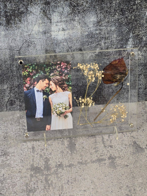 Wedding Picture Frame - Add Your Own Pressed Flowers detail view by EverLee Creations