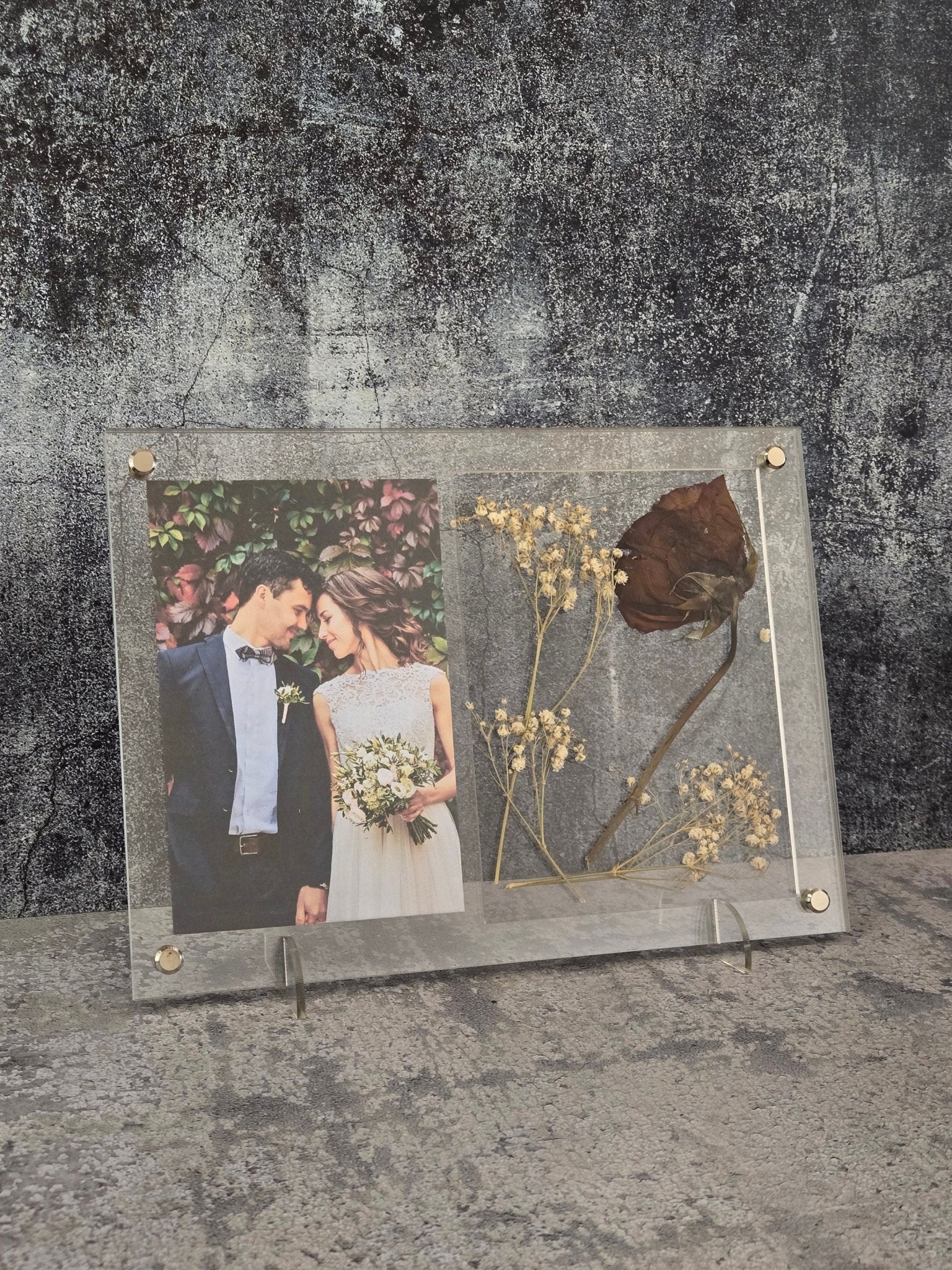 Wedding Picture Frame - Add Your Own Pressed Flowers detail view by EverLee Creations