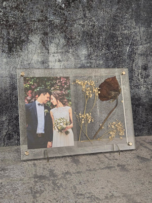 Wedding Picture Frame - Add Your Own Pressed Flowers detail view by EverLee Creations