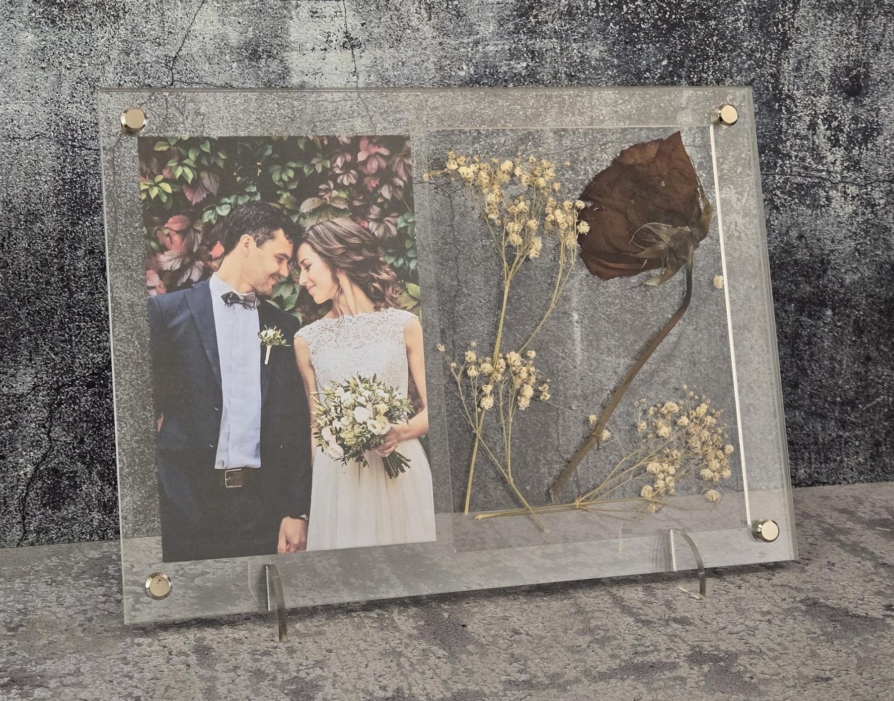 Wedding Picture Frame - Add Your Own Pressed Flowers detail view by EverLee Creations