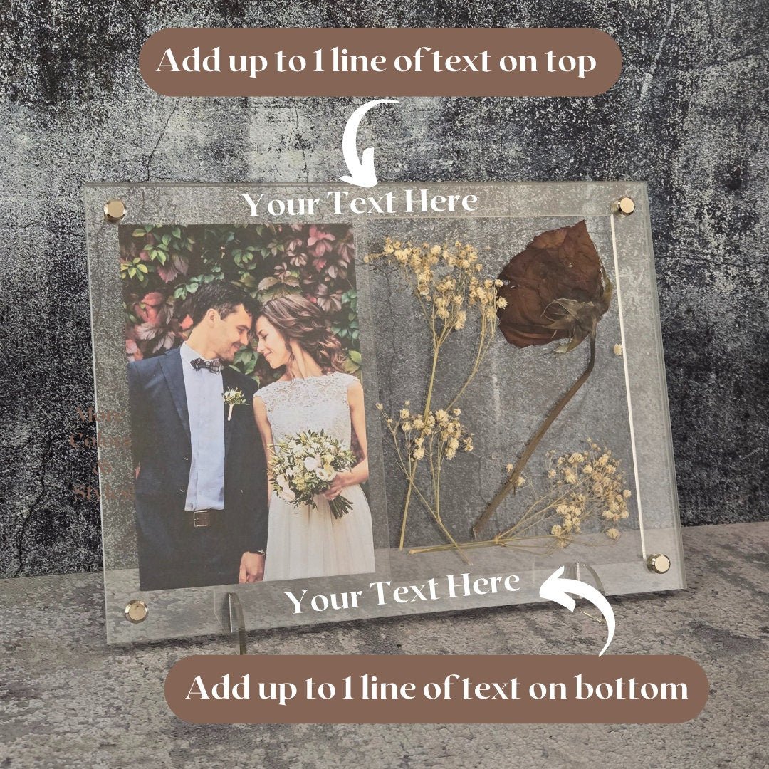 Wedding Picture Frame - Add Your Own Pressed Flowers detail view by EverLee Creations