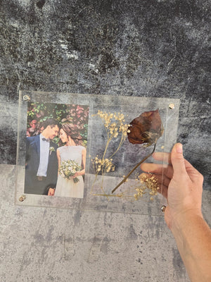 Wedding Picture Frame - Add Your Own Pressed Flowers detail view by EverLee Creations