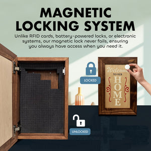 Hidden Gun Storage Cabinet Welcome to Our Home, Red Oak, Concealed Pistol Safe, Concealment Furniture, Handmade in the USA, Home Self Defense