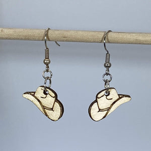 Cowboy Hat Wooden Dangle Earrings | Western Jewelry by Cate's Concepts, LLC, handmade jewelry detail photo 2