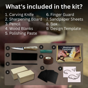 Whale Carving Kit - Complete Starter Whittling Kit for Beginners, Adults, Teens, and Kids detail view by Sharky Forged Steel