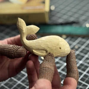 Whale Carving Kit - Complete Starter Whittling Kit for Beginners, Adults, Teens, and Kids detail view by Sharky Forged Steel