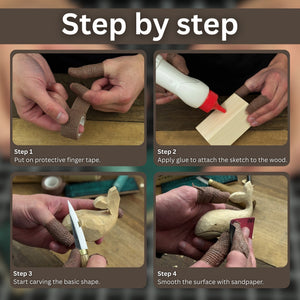 Whale Carving Kit - Complete Starter Whittling Kit for Beginners, Adults, Teens, and Kids detail view by Sharky Forged Steel