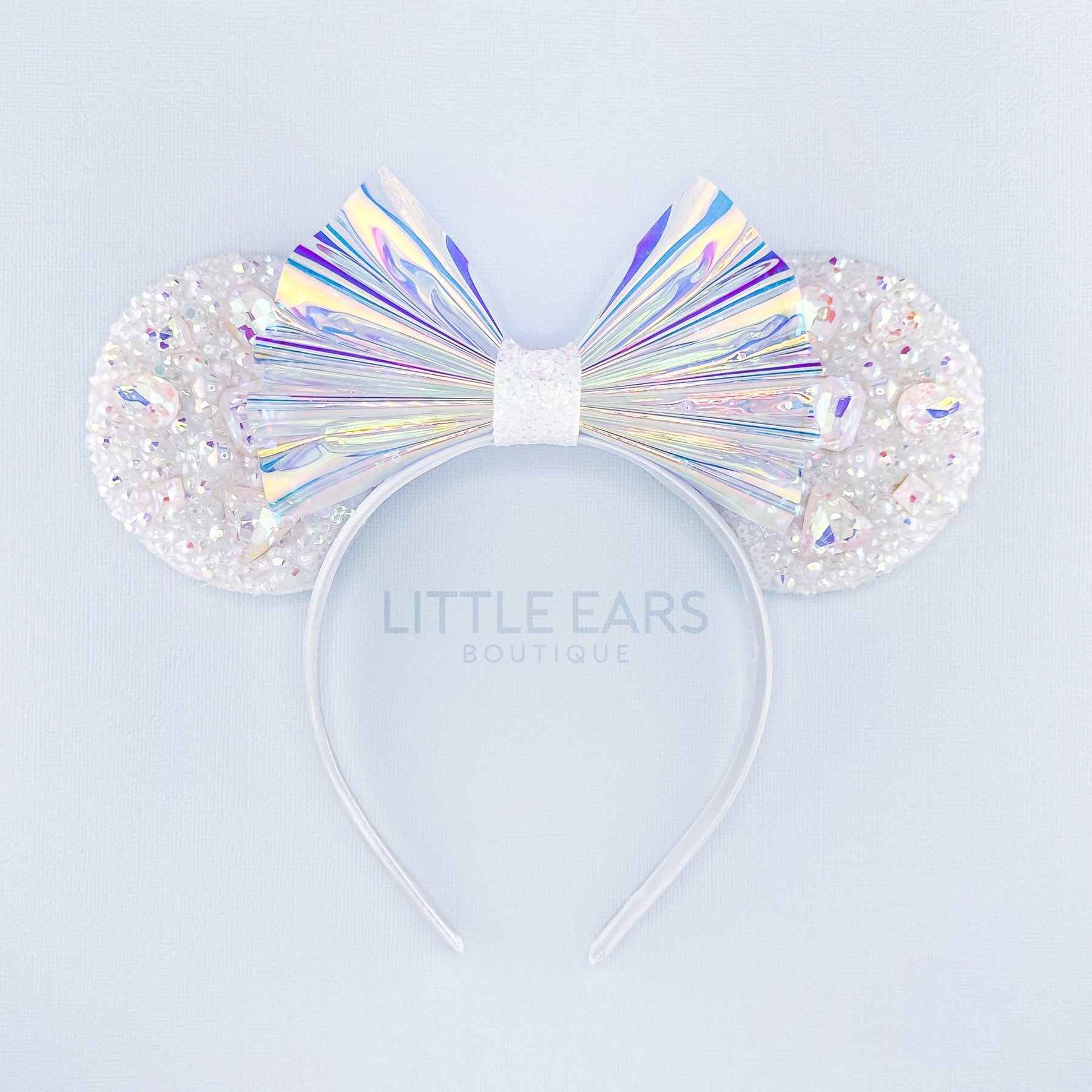 White Iridescent Sparkle Ears by Little Ears Boutique, scented candle main product photo