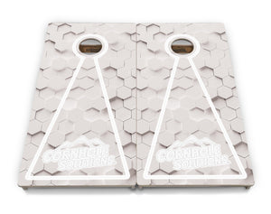Glow Hole White Background Cornhole Boards - Professional Tournament Series