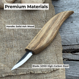Whittling Knife for Wood Carving, 4.5 cm (1.77 inches) detail view by Sharky Forged Steel Tools