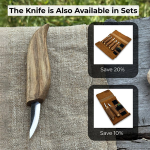 Whittling Knife for Wood Carving, 4.5 cm (1.77 inches) detail view by Sharky Forged Steel Tools