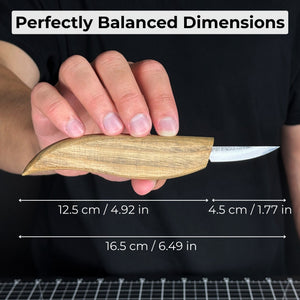 Whittling Knife for Wood Carving, 4.5 cm (1.77 inches) detail view by Sharky Forged Steel Tools