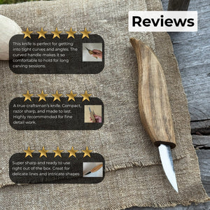 Whittling Knife for Wood Carving, 4.5 cm (1.77 inches) detail view by Sharky Forged Steel Tools