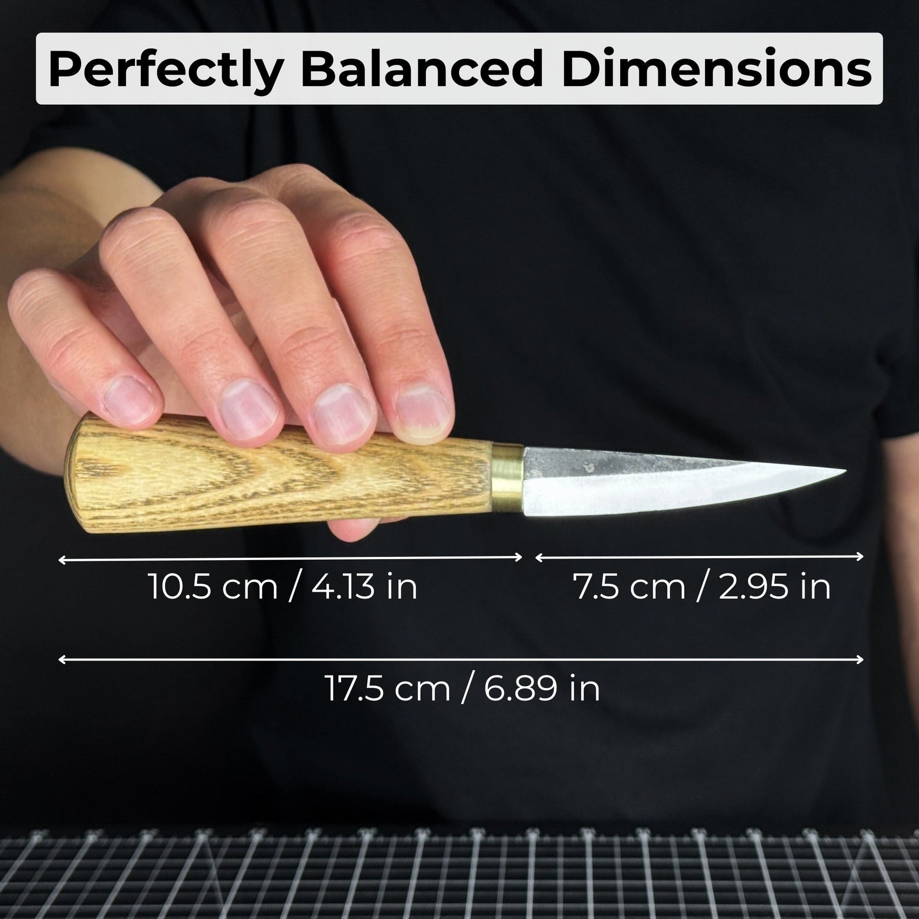 Whittling Sloyd Knife, 7.5 cm (2.95 inches) detail view by Sharky Forged Steel Tools