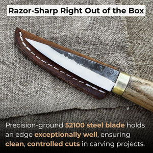 Whittling Sloyd Knife, 7.5 cm (2.95 inches) detail view by Sharky Forged Steel Tools