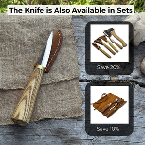 Whittling Sloyd Knife, 7.5 cm (2.95 inches) detail view by Sharky Forged Steel Tools