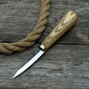 Whittling Sloyd Knife with Leather Sheath, 7.5 cm (2.95 inches) detail view by Sharky Forged Steel Tools