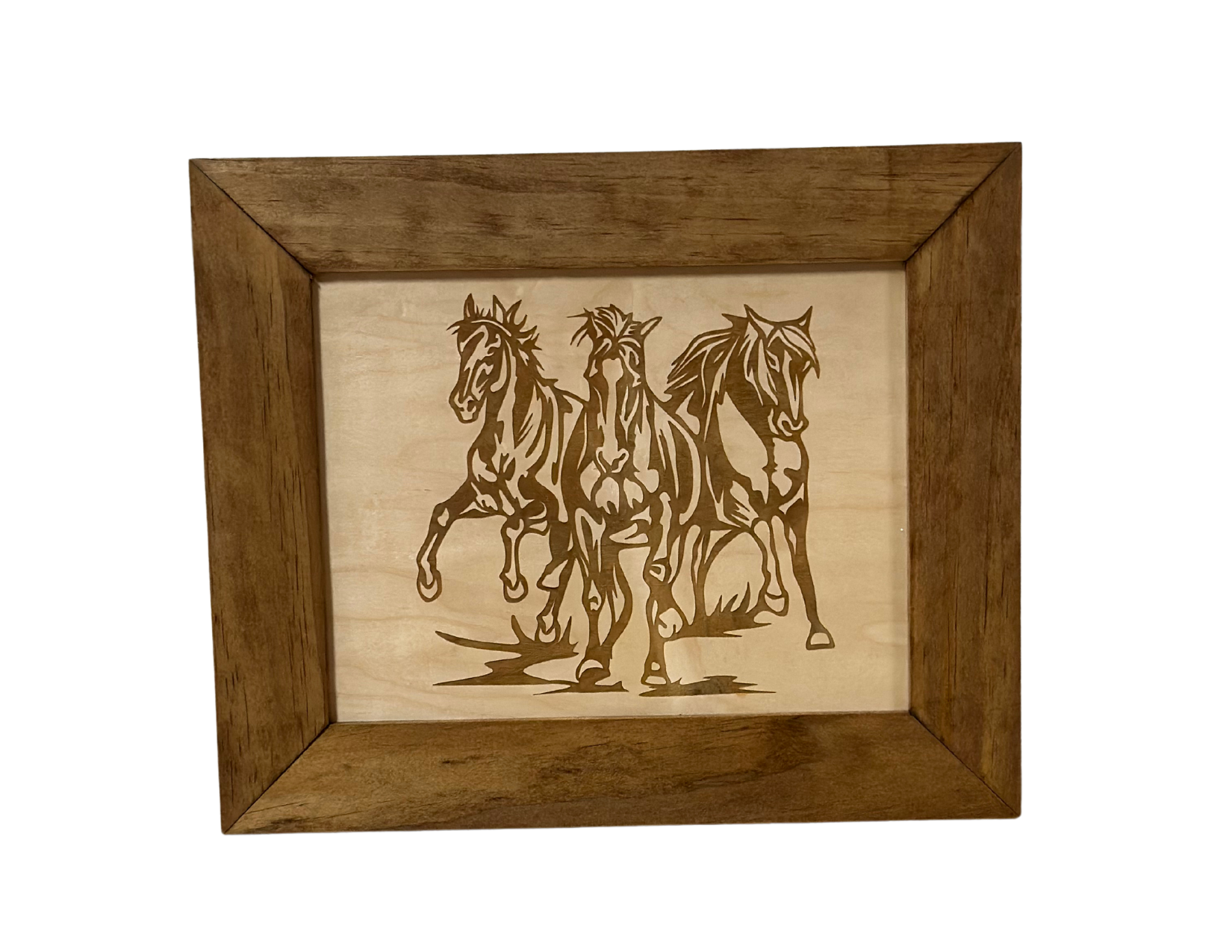 Wild Horses Gun Safe - Recessed In Wall or Wall Mounted Decorative Secure Gun Cabinet detail view by Bellewood Designs