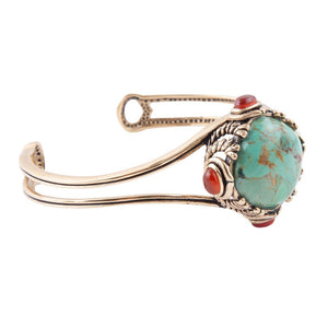 Wilder Turquoise Carnelian and Bronze Cuff Bracelet by Barse Jewelry