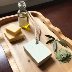 SynEb French Green Clay Body Bar - The Clay Collection by Handcrafted Soaps by Syn Eb, natural skincare detail photo 2