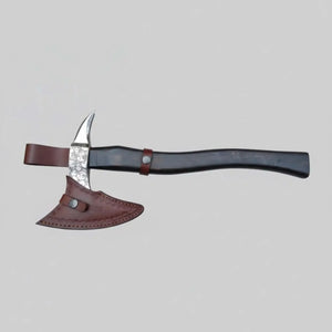 Hand-finished Bearded Axe – Detailed Etched Steel Head with Minimalist Black Handle by JW SteelCrafts, Southern lifestyle apparel detail photo 4