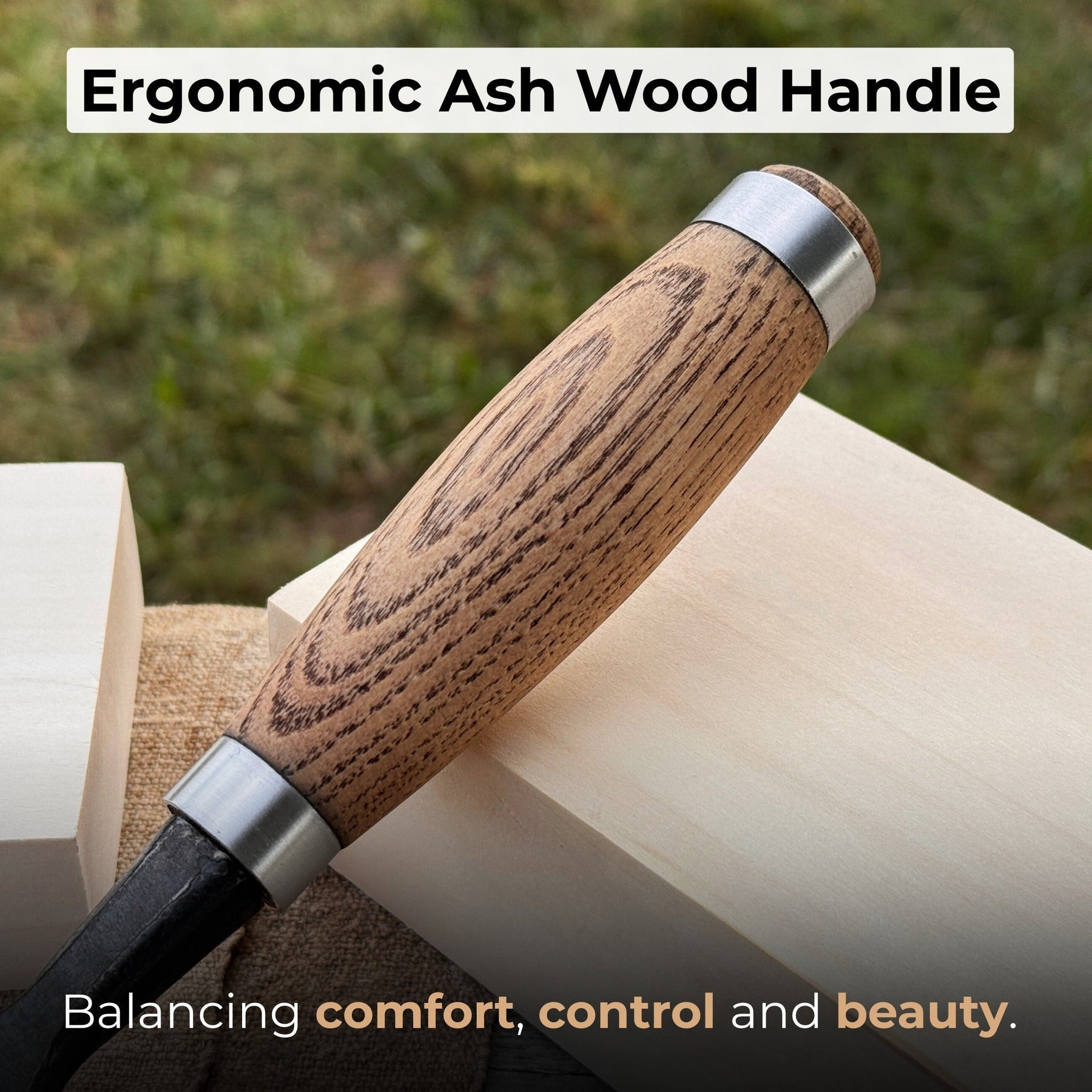 Wood Carving Chisel, 10 - 50 mm (0.39 - 1.97 inches) detail view by Sharky Forged Steel Tools