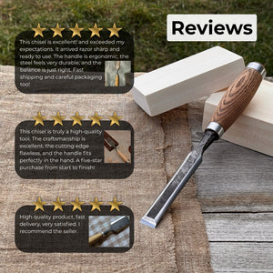 Wood Carving Chisel, 10 - 50 mm (0.39 - 1.97 inches) detail view by Sharky Forged Steel Tools