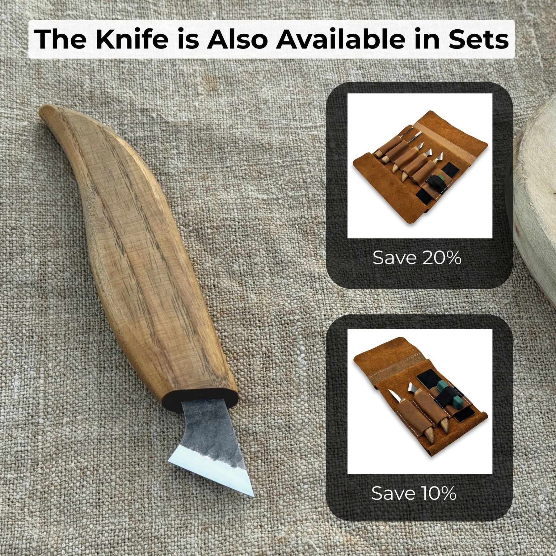 Wood Carving Knife, 2.5 cm (1 inch) detail view by Sharky Forged Steel Tools