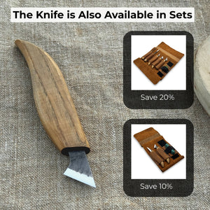 Wood Carving Knife, 2.5 cm (1 inch) detail view by Sharky Forged Steel Tools