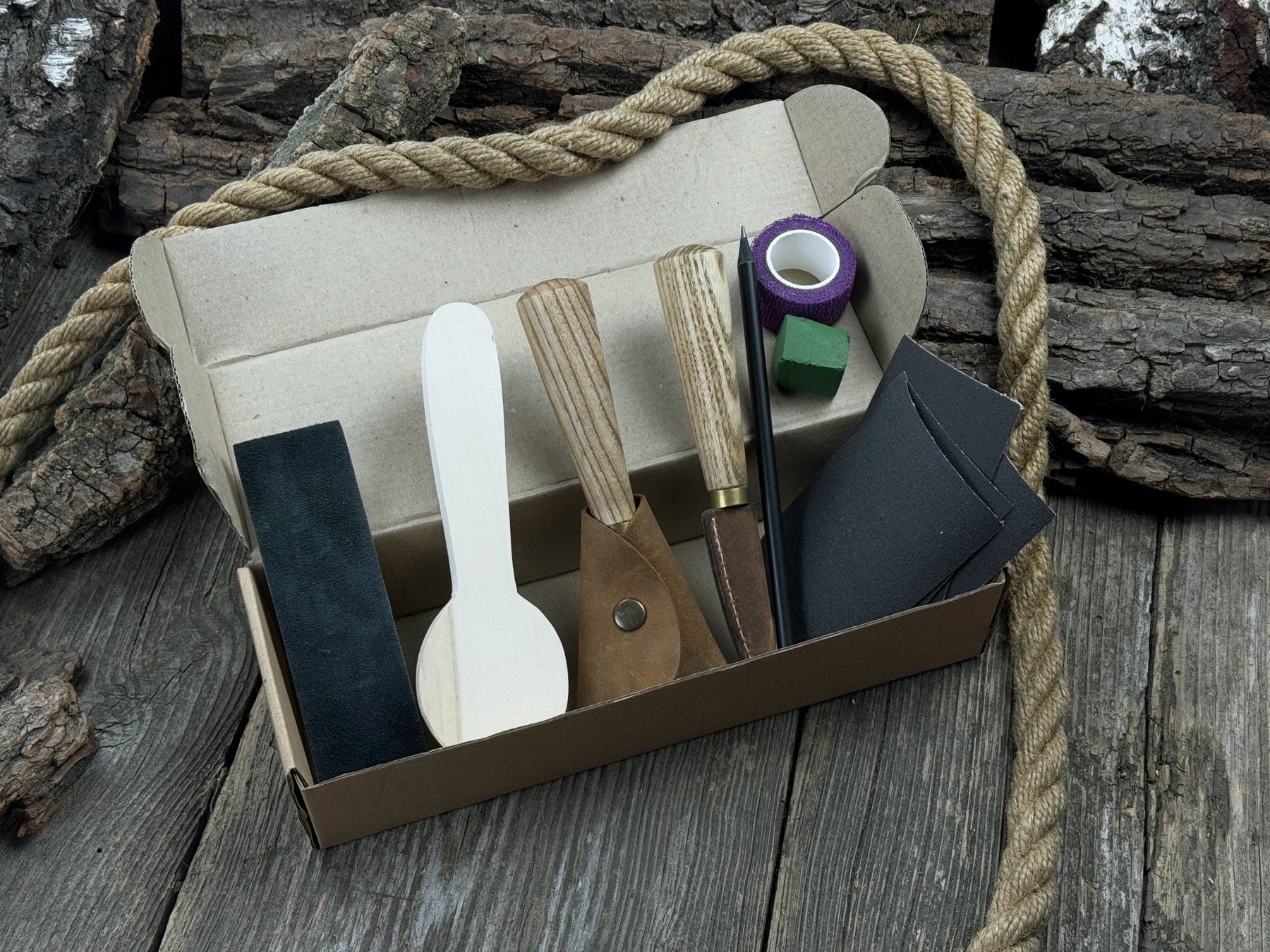 Wood Whittling Kit For Beginners – Spoon Carving Edition detail view by Sharky Forged Steel Tools