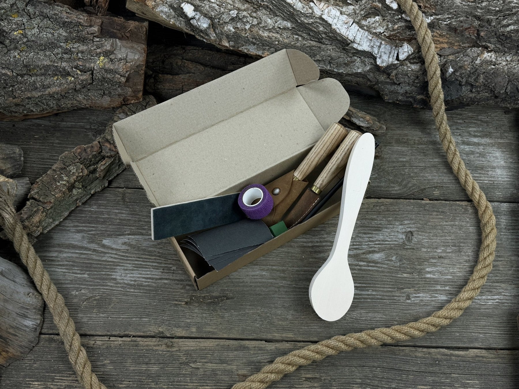 Wood Whittling Starter Kit – Spoon Carving Made Easy detail view by Sharky Forged Steel Tools