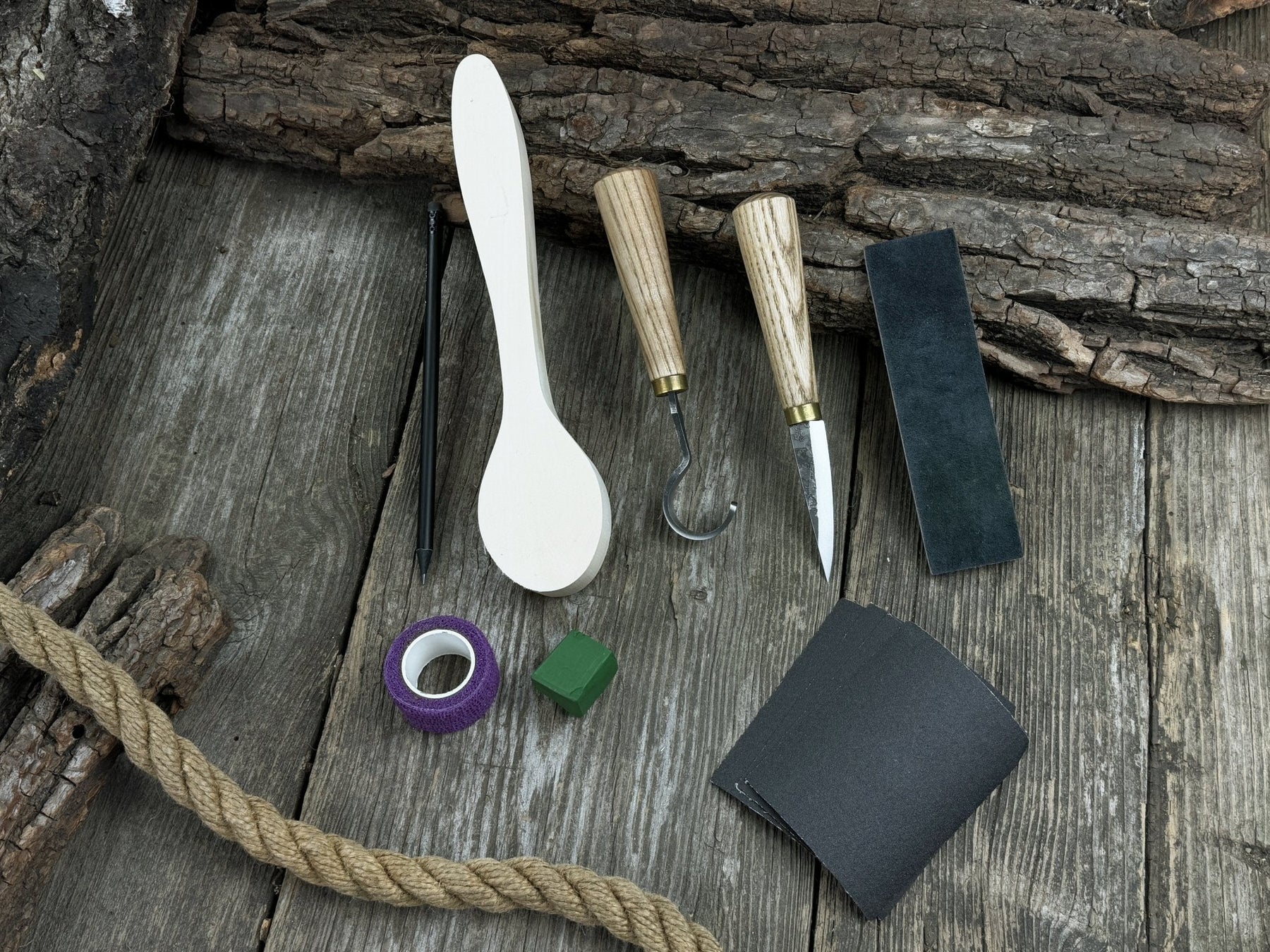 Wood Whittling Starter Kit – Spoon Carving Made Easy detail view by Sharky Forged Steel Tools