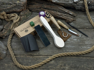 Wood Whittling Starter Kit – Spoon Carving Made Easy detail view by Sharky Forged Steel Tools