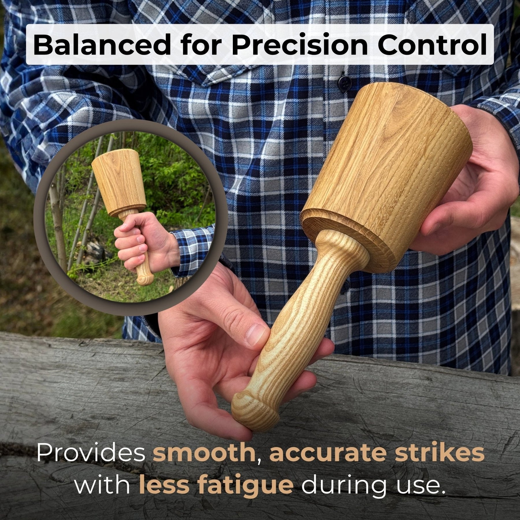 Wooden Mallet 16.75 oz for Woodworking and Carving