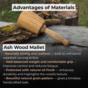 Wooden Mallet 16.75 oz for Woodworking and Carving