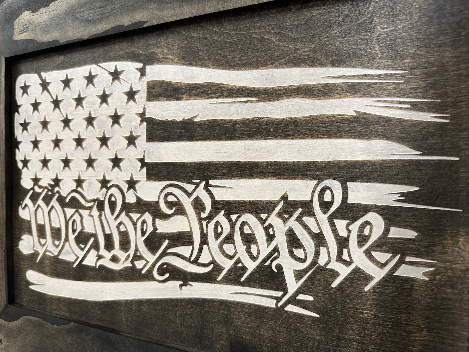 American Flag Gun Cabinet We The People Decorative and Secure Hidden Gun Safe (Black and White) by Bellewood Designs, Southern home decor detail photo 10