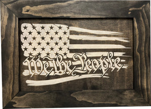 American Flag Gun Cabinet We The People Decorative and Secure Hidden Gun Safe (Black and White) by Bellewood Designs, Southern home decor detail photo 3