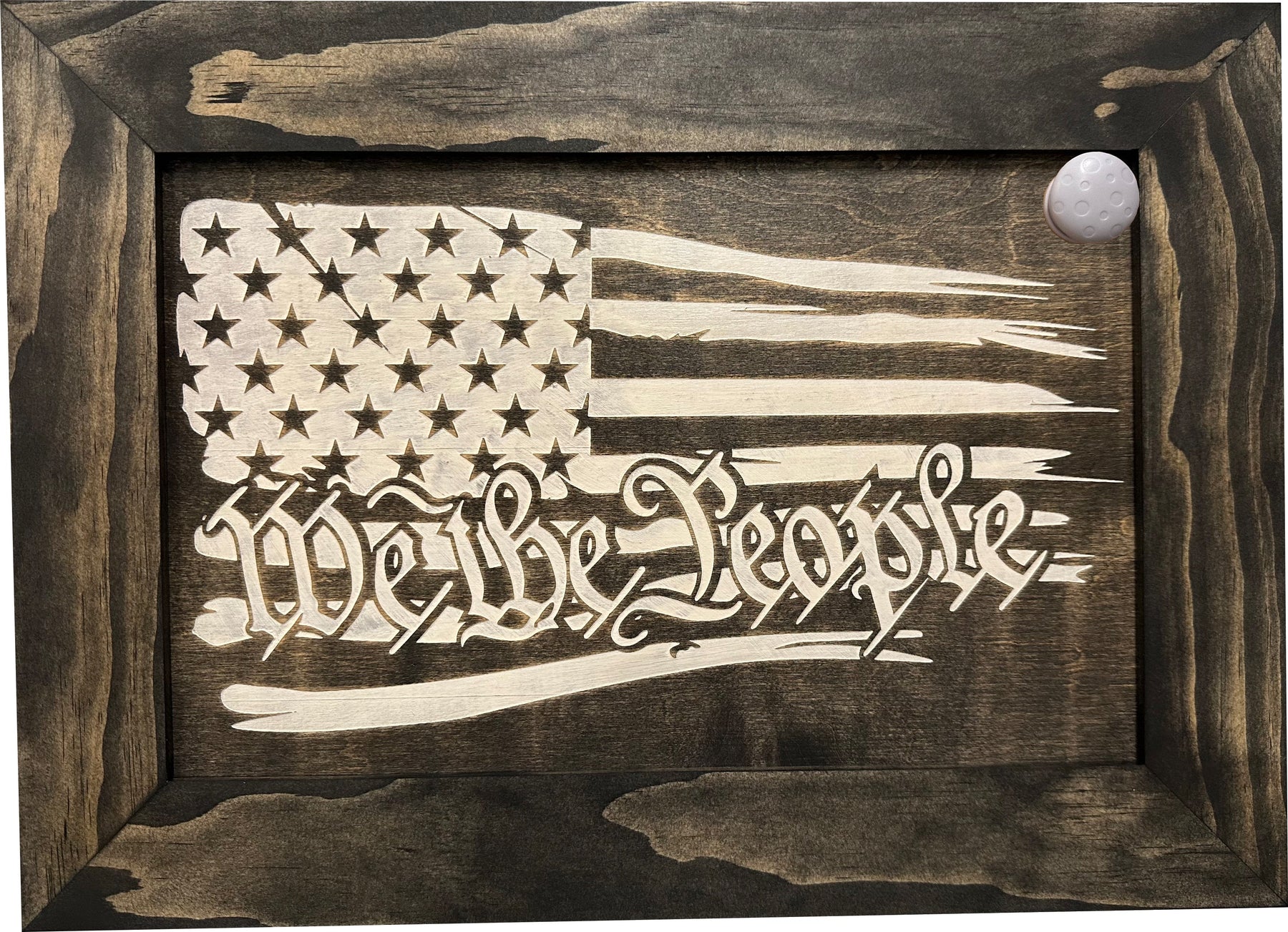 American Flag Gun Cabinet We The People Decorative and Secure Hidden Gun Safe (Black and White) by Bellewood Designs, Southern home decor detail photo 4