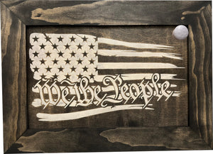 American Flag Gun Cabinet We The People Decorative and Secure Hidden Gun Safe (Black and White) by Bellewood Designs, Southern home decor detail photo 4