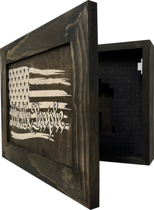 American Flag Gun Cabinet We The People Decorative and Secure Hidden Gun Safe (Black and White) by Bellewood Designs, Southern home decor detail photo 5
