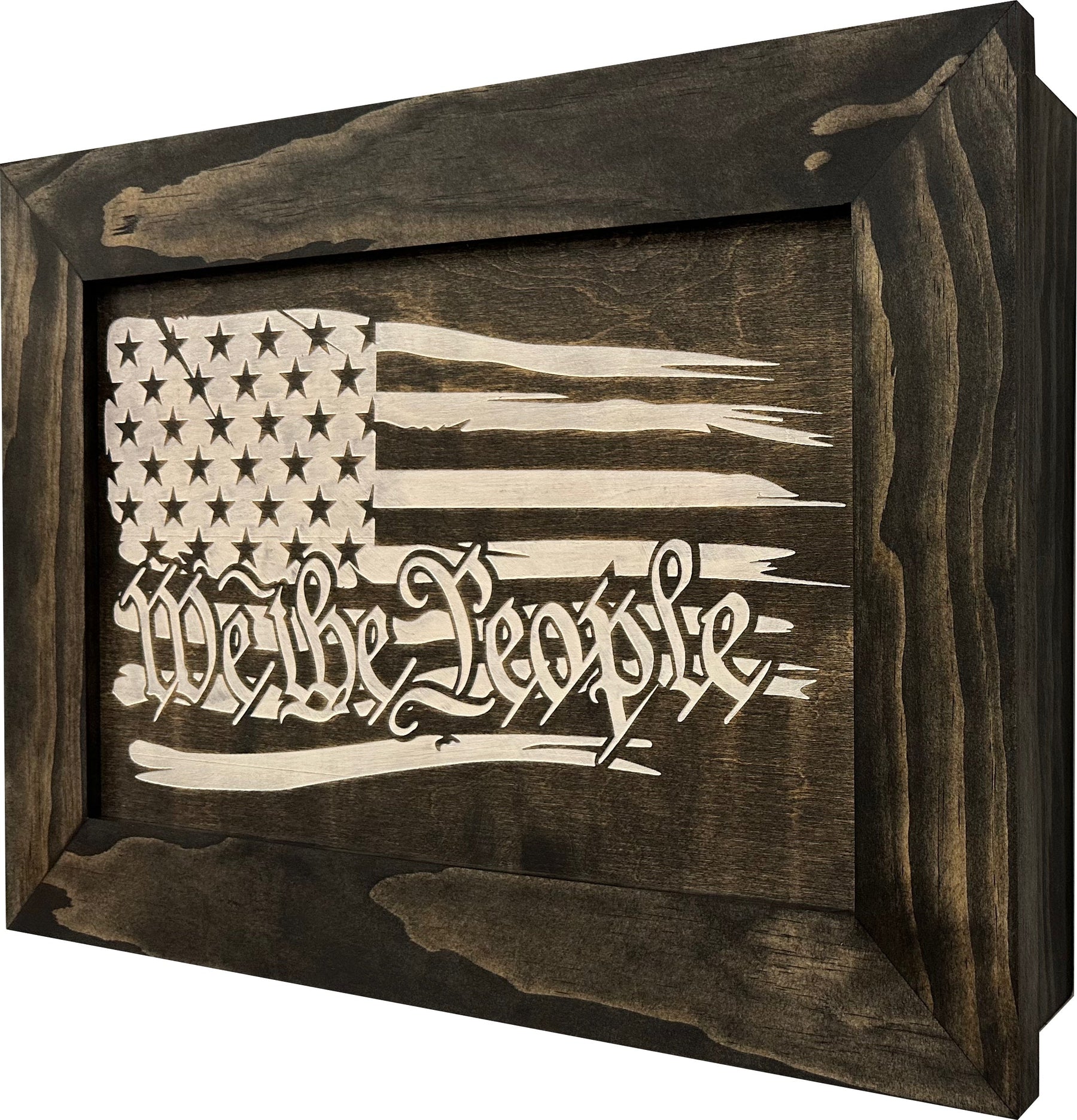 American Flag Gun Cabinet We The People Decorative and Secure Hidden Gun Safe (Black and White) by Bellewood Designs, Southern home decor detail photo 9