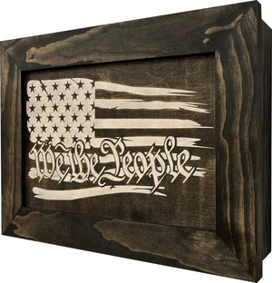 American Flag Gun Cabinet We The People Decorative and Secure Hidden Gun Safe (Black and White) by Bellewood Designs, Southern home decor detail photo 9