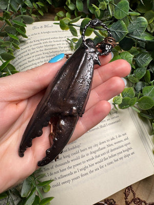 XL Crab Claw, Labradorite, and Grape Agate Necklace detail view by Copper Ashes