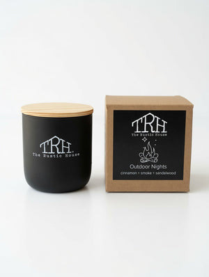 Outdoor Nights Candle | Limited Edition by The Rustic House, scented candle detail photo 2