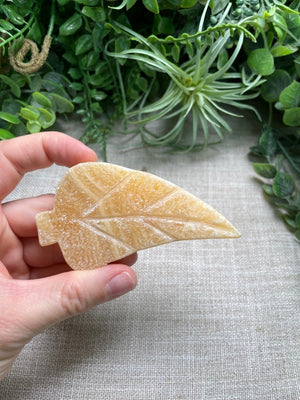 Yellow Calcite Leaf detail view by Copper Ashes